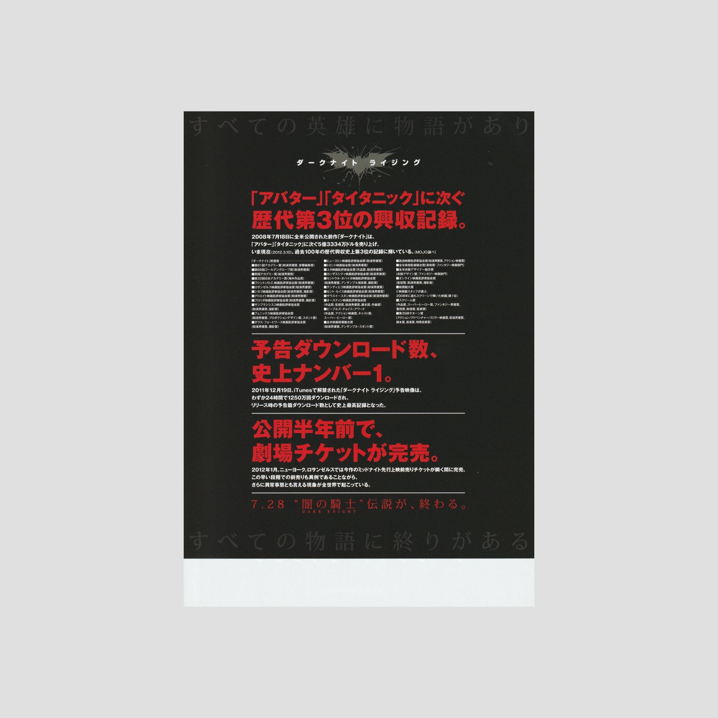 The Dark Knight Rises (Ver: C) 2012 – Japanese B5 Chirashi Poster