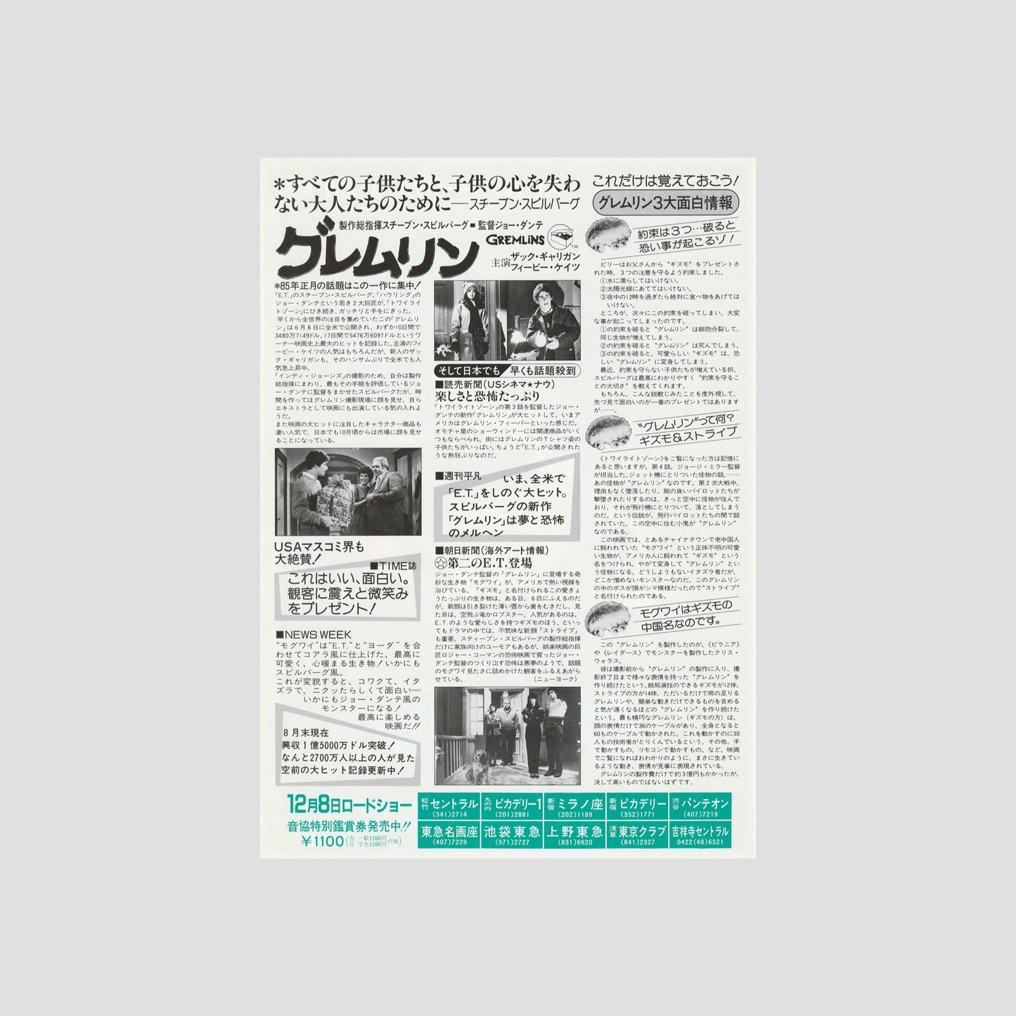 Gremlins 1984 – Japanese B5 Chirashi Poster